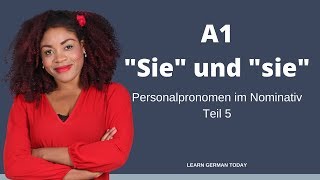 ᐅ Deutsche Grammatik A1 Personalpronomen Teil 1  ich du er sie es Sie [upl. by Cymbre354]