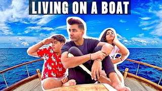 LIVING ON A BOAT FOR 24 HOURS  Rimorav Vlogs [upl. by Eniksre]