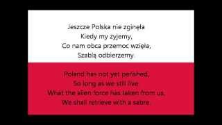 HYMN POLSKI  NATIONAL ANTHEM OF POLAND lyrics [upl. by Atteoj]