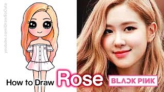 How to Draw Rose  BlackPink Kpop [upl. by Ellevart]