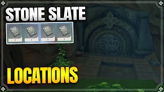 4 Old Stone Slate Locations  The Farmers Treasure  World Quests and Puzzles 【Genshin Impact】 [upl. by Acirtap663]