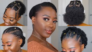 4C Hairstyles For Short Hair  Perfect for school amp work 👸🏿 [upl. by Cerelia]