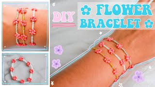 DIY seed bead flower bracelet EASY [upl. by Eiresed]