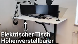 Elektrisch höhenverstellbarer Schreibtisch bauen  Kabelmanagement DIY Gaming Setup umbau [upl. by Alikahs]