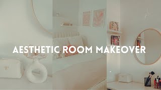 AESTHETIC ROOM MAKEOVER  Pinterest inspired and minimalistic [upl. by Ykcor]