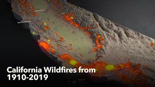 Animated Maps California Wildfires from 19102019 [upl. by Asseral]