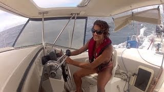 Awesome Sailing in the Caribbean on a Small Catamaran [upl. by Tranquada]