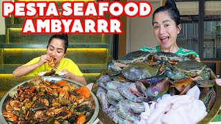 MUKBANG SEAFOOD AMBYARRR SEGAR PORSI HAJATAN [upl. by Crispen]