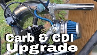 Motorized Bike High Performance Carburetor and CDI Upgrade [upl. by Ecienaj453]