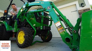 HOW TO REMOVE AND REINSTALL A JOHN DEERE FRONT END LOADER 🚜 [upl. by Chari]