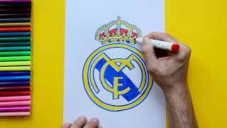 How to draw Real Madrid Logo [upl. by Halilad658]