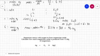 GCSE Chemistry Quantitative chemistry 4 reacting masses [upl. by Woodson]