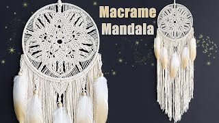 DIY Tutorial l How To Make Macrame Mandala Dreamcatcher [upl. by Nayek]