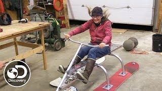 Building a Homemade 3Ski Sled  Alaska The Last Frontier [upl. by Rimaa]