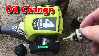 Ryobi 4 Cycle Trimmer LubeOIL Change 30cc [upl. by Retnyw713]