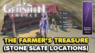 The Farmers Treasure Guide All 4 Stone Slate Locations In Genshin Impact [upl. by Duwad413]