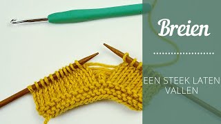 Breien  Een steek laten vallen [upl. by Fakieh]