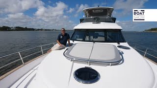 RIVIERA BELIZE 54 DAYBRIDGE  Review and Motor Boat Tour  The Boat Show [upl. by Pruter603]