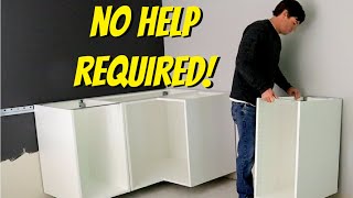 INSTALL AN IKEA KITCHEN  Part 2   Hanging the Cabinets [upl. by Lyndsay869]