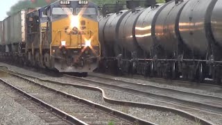 Bent Rail BNSF Oil Train Meets CSX Train Dunkirk NY [upl. by Berty]