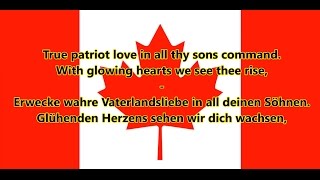 Nationalhymne Kanadas  Anthem of Canada ENDE Text [upl. by Aissak]