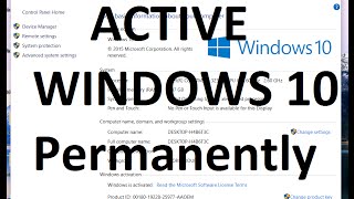 How To Crack Active Windows 10 ProHomeEnterprise  Permanently WINDOWS 10 Pro [upl. by Rukna]