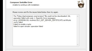 PHP Composer SSL Operation Failed with code 1 OpenSSLError messages [upl. by Caron]