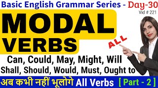 All Modal Verbs in English Grammar  What are modals [upl. by Werby]