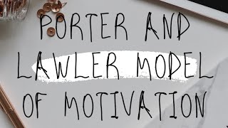 Porter and Lawler Model of Motivation [upl. by Dihahs547]