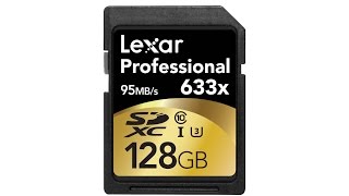 Lexar Professional 633x 128GB SDXC UHSIU3 Card Up to 95MBs Read  Test [upl. by Culbertson]