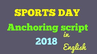 Sports Day Anchoring Script [upl. by Leaffar]