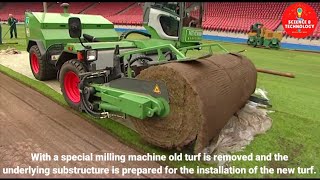 THIS IS HOW SOCCER GRASS IS MADENATURAL SOCCER GRASS INSTALLING PROCESS  CULTIVATION TO INSTALLING [upl. by Tarsus]