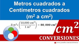 Metros cuadrados a centímetros cuadrados m2 a cm2  CONVERSIONES [upl. by Ellett]