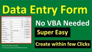 How to Create Excel Data Entry Form No VBA  Super Easy [upl. by Petronille]