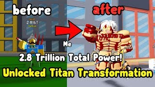 I Got Titan Transformation Reached 3 Trillion Total Power  Anime Fighting Simulator [upl. by Alair]