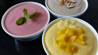 Homemade Fruit Yogurt Recipes  Flavored Yogurt 3 Ways  Strawberry  Banana  Mango  Ep 77 [upl. by Yhtomit716]