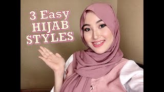 3 simple hijab tutorial styles  Chiffon malaysia  Maranao vlog  philippines [upl. by Maible]