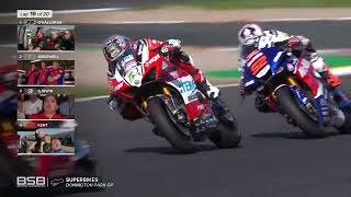 2024 Bennetts British Superbikes R3 Donington Park Race 3 dogfight [upl. by Tallbott]