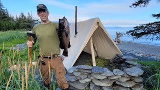 4 Days Alone in Alaska  Bushcraft Camping amp Foraging Food [upl. by Towrey]