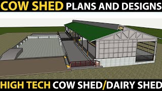 Cow Shed Plans And Designs  Dairy Farm Business  Cattle Shed Design  High Tech Cowshed [upl. by Jaquenetta]