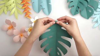 Tropical Paper Flowers amp Leaves Tutorial  SVG DXF PDF Templates [upl. by Weslee]