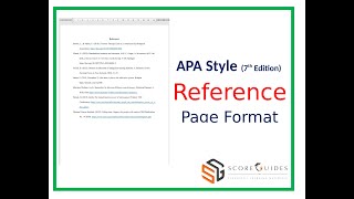 APA Style 7th Reference Page Format [upl. by Geddes]