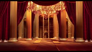 Red open stage curtain deluxe hall rotating crystal lamp photographyampvideo background [upl. by Acinej795]