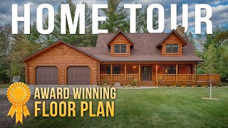 Tour A 2000 Square Feet Award Winning Log Home Part 1 [upl. by Ylhsa]