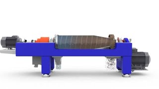 Animation  Alfa Laval wastewater treatment decanter centrifuge for sludge thickening and dewatering [upl. by Helban]