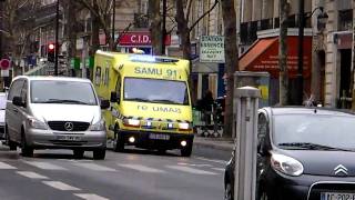 Paris Ambulance SAMU 91 Responding to Emergency with French Siren [upl. by Keisling]