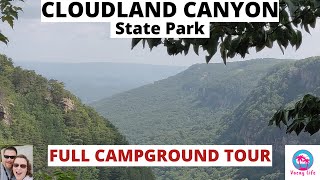 Cloudland Canyon State Park FULL Campground Tour East amp West Rim Lookout Mountain Chattanooga [upl. by Larimor623]