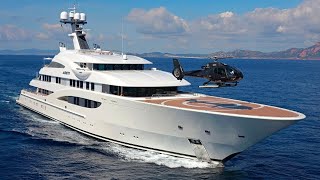 MY AMATASIA  85m27810quot Lurssen motor yacht with helipad built to PYC  Superyacht Tour [upl. by Ayerim]