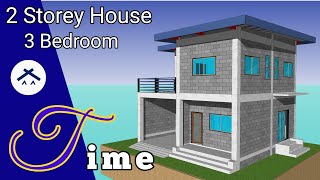 Simple House Design  3 Bedroom House 64 Square Meters [upl. by Islean307]