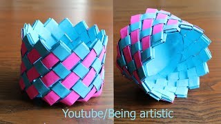 Easy Way To Make Paper Basket  Paper Craft  Home Decor [upl. by Hardigg]